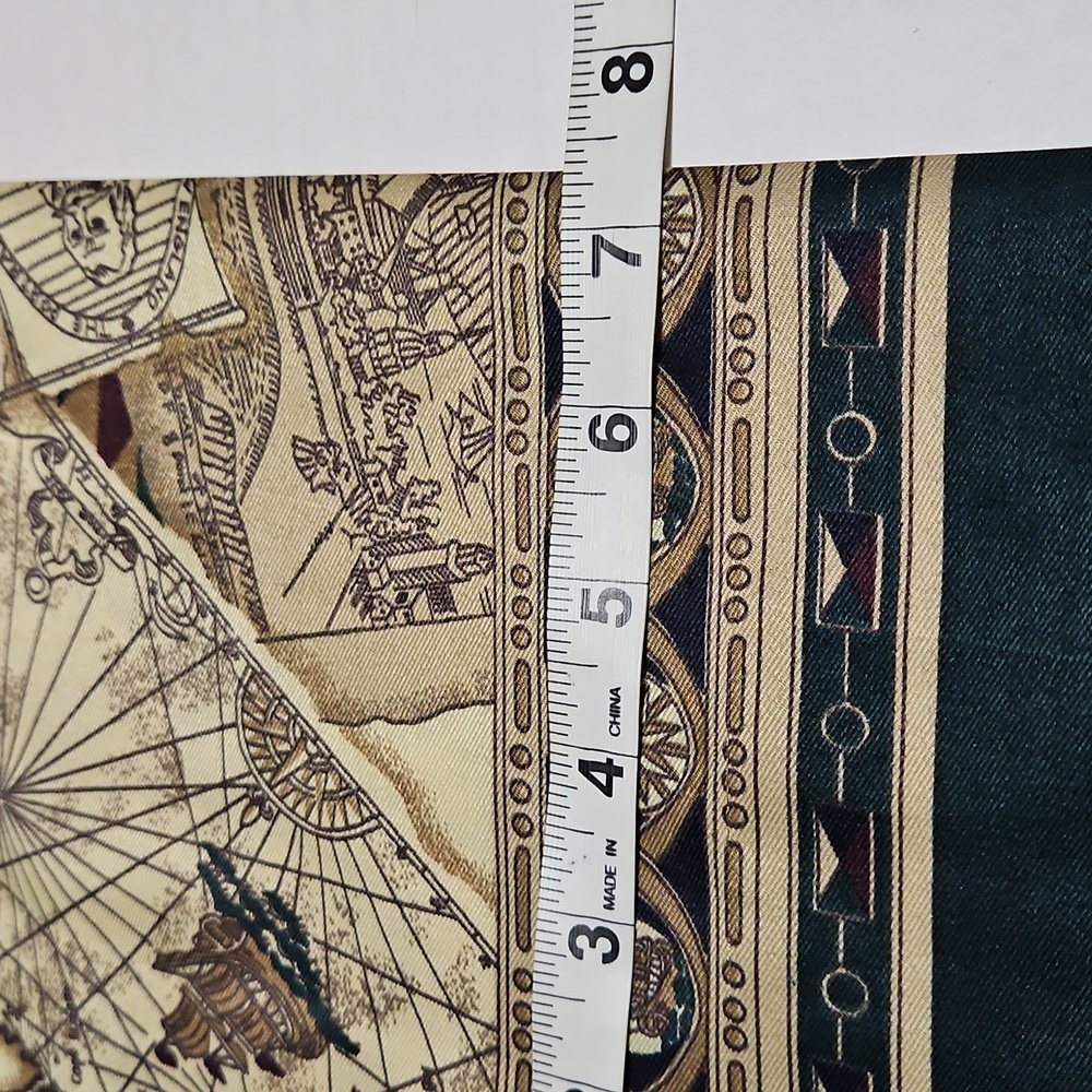 Mackintosh New England Vintage Map Print Scarf - Cream Green and Brown 7.5x60 - Picture 5 of 8